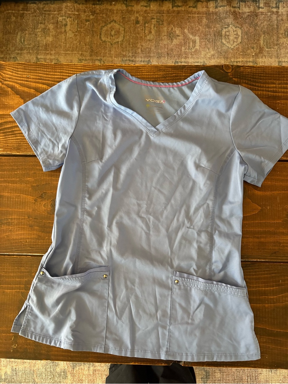 Voga Women's Light Blue V-Neck Short Sleeve Scrub Top